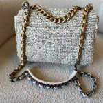 CHANEL Handbag 21S Oreo Tweed Quilted 19 Flap Small Mixed Hardware - Redeluxe