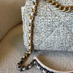 CHANEL Handbag 21S Oreo Tweed Quilted 19 Flap Small Mixed Hardware - Redeluxe