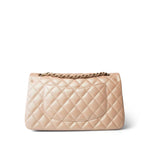 CHANEL Handbag 21S Pearly Beige Calfskin Quilted Classic Double Flap Light Gold Hardware - Redeluxe