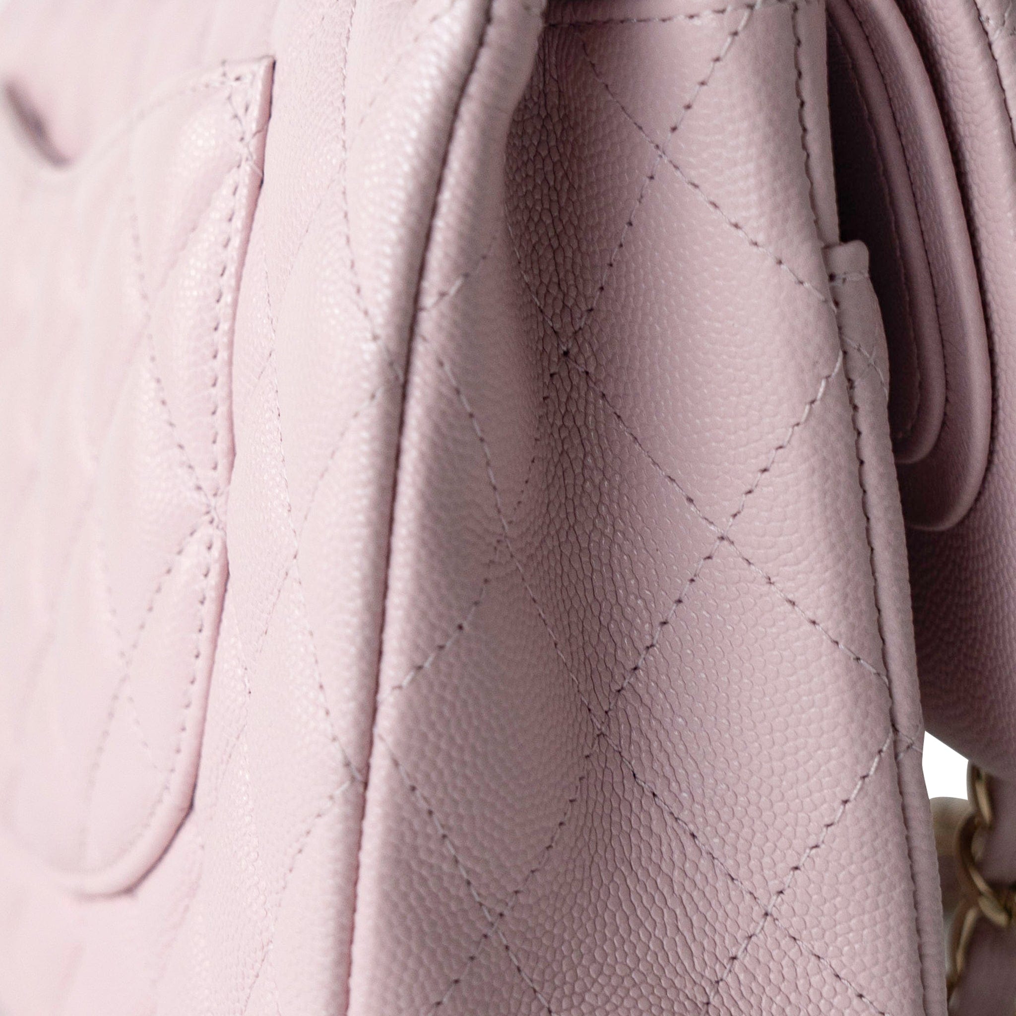 CHANEL Handbag 21S Pink Clair Caviar Classic Flap Quilted Medium LGHW - Redeluxe