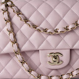 CHANEL Handbag 21S Pink Clair Caviar Classic Flap Quilted Medium LGHW - Redeluxe