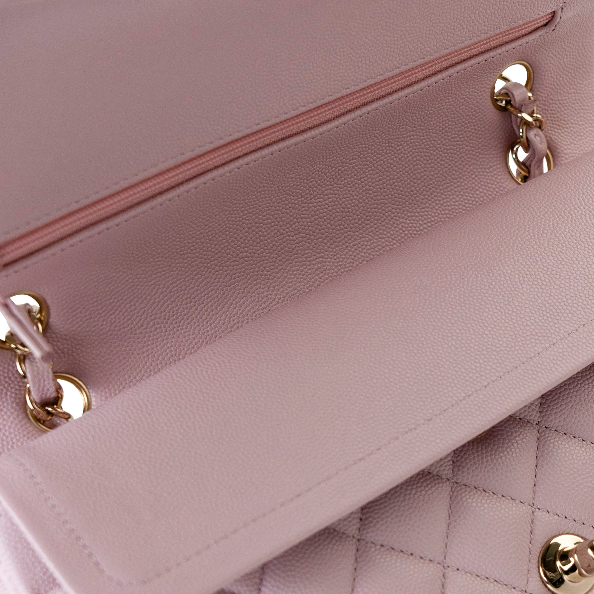 CHANEL Handbag 21S Pink Clair Caviar Classic Flap Quilted Medium LGHW - Redeluxe