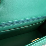 CHANEL Handbag 22A Green Mini Rectangular Lambskin Quilted LGHW - Redeluxe