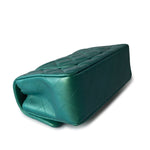 CHANEL Handbag 22A Iridescent Green Lambskin Quilted Mini Rectangular Single Flap Light Gold Hardware - Redeluxe