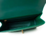 CHANEL Handbag 22A Iridescent Green Lambskin Quilted Mini Rectangular Single Flap Light Gold Hardware - Redeluxe