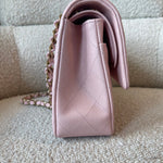 CHANEL Handbag 22B Rose Claire/ light pink Caviar Quilted Classic Double Flap Medium Light Gold Hardware - Redeluxe