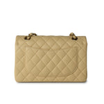 CHANEL Handbag 22B Yellow Caviar Quilted Classic Flap Small Light Gold Hardware - Redeluxe