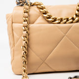 CHANEL Handbag 22C Beige Lambskin Quilted 19 Flap Small Mixed Hardware - Redeluxe