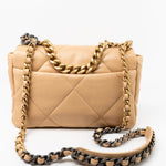 CHANEL Handbag 22C Beige Lambskin Quilted 19 Flap Small Mixed Hardware - Redeluxe