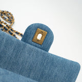 CHANEL Handbag 22C Blue Denim Pearl Crush Mini Rectangular Flap AGHW - Redeluxe