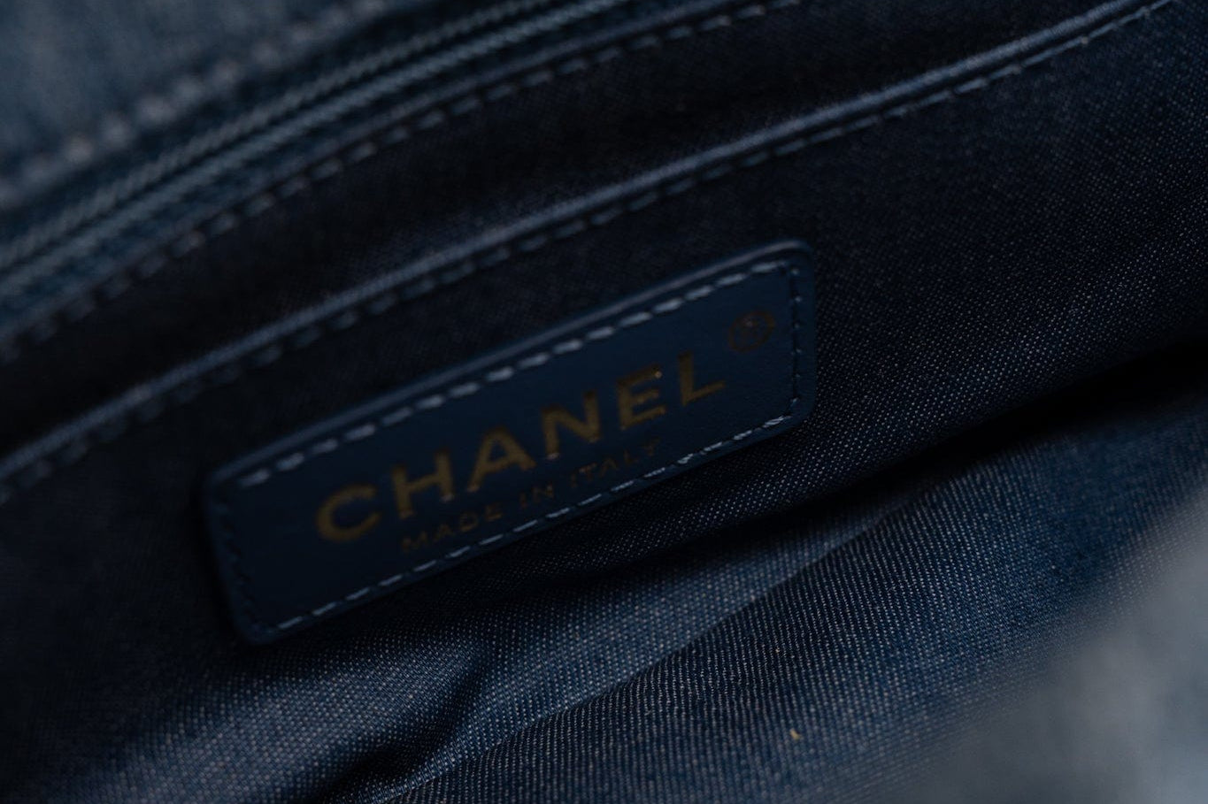 CHANEL Handbag 22C Blue Denim Pearl Crush Mini Rectangular Flap AGHW - Redeluxe