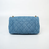 CHANEL Handbag 22C Blue Denim Pearl Crush Mini Rectangular Flap AGHW - Redeluxe