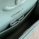 CHANEL Handbag 22C Dark Green Caviar Classic Flap Quilted Medium LGHW - Redeluxe