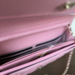 Chanel Handbag 22C LIGHT PINK CAVIAR QUILTED WALLET ON CHAIN LGHW (WOC) - Redeluxe