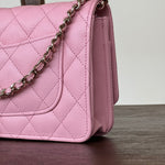 Chanel Handbag 22C LIGHT PINK CAVIAR QUILTED WALLET ON CHAIN LGHW (WOC) - Redeluxe