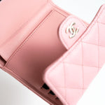 CHANEL Handbag 22C Pink Caviar Quilted Flap Wallet Light Gold Hardware - Redeluxe