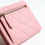 CHANEL Handbag 22C Pink Caviar Quilted Flap Wallet Light Gold Hardware - Redeluxe