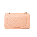 CHANEL Handbag 22C Rose Clair Pink/ Beige Lambskin Quilted Small Double Flap Light Gold Hardware - Redeluxe