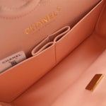CHANEL Handbag 22C Rose Clair Pink/ Beige Lambskin Quilted Small Double Flap Light Gold Hardware - Redeluxe