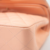 CHANEL Handbag 22C Rose Clair Pink/ Beige Lambskin Quilted Small Double Flap Light Gold Hardware - Redeluxe