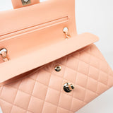 CHANEL Handbag 22C Rose Clair Pink/ Beige Lambskin Quilted Small Double Flap Light Gold Hardware - Redeluxe