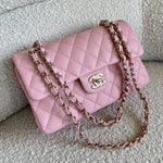 CHANEL Handbag 22C Sakura Pink Caviar Quilted Classic Flap Small LGHW - Redeluxe