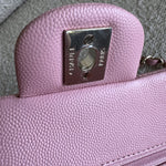 CHANEL Handbag 22C Sakura Pink Caviar Quilted Classic Flap Small LGHW - Redeluxe