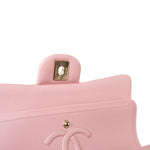 CHANEL Handbag 22C Sakura Pink Small Caviar Quilted Classic Flap Light Gold Hardware - Redeluxe