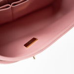 CHANEL Handbag 22C Sakura Pink Small Caviar Quilted Classic Flap Light Gold Hardware - Redeluxe