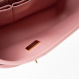 CHANEL Handbag 22C Sakura Pink Small Caviar Quilted Classic Flap Light Gold Hardware - Redeluxe