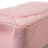 CHANEL Handbag 22C Sakura Pink Small Caviar Quilted Classic Flap Light Gold Hardware - Redeluxe