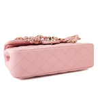 CHANEL Handbag 22C Sakura Pink Small Caviar Quilted Classic Flap Light Gold Hardware - Redeluxe
