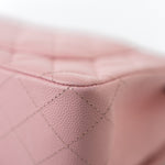 CHANEL Handbag 22C Sakura Pink Small Caviar Quilted Classic Flap Light Gold Hardware - Redeluxe