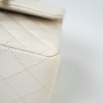 CHANEL Handbag 22C White Caviar Quilted Classic Flap Small Light Gold Hardware - Redeluxe