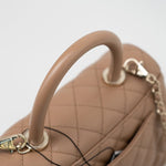 CHANEL Handbag 22K Dark Beige Caviar Quilted Coco Handle Small LGHW - Redeluxe