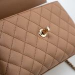 CHANEL Handbag 22K Dark Beige Caviar Quilted Coco Handle Small LGHW - Redeluxe