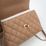 CHANEL Handbag 22K Dark Beige Caviar Quilted Coco Handle Small LGHW - Redeluxe