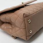 CHANEL Handbag 22K Dark Beige Caviar Quilted Coco Handle Small LGHW - Redeluxe