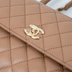 CHANEL Handbag 22K Dark Beige Caviar Quilted Coco Handle Small LGHW - Redeluxe