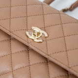 CHANEL Handbag 22K Dark Beige Caviar Quilted Coco Handle Small LGHW - Redeluxe