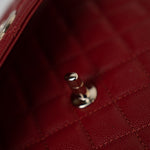 CHANEL Handbag 22K Red Caviar Quilted Coco Handle Medium (Old Small) Light Gold Hardware - Redeluxe
