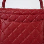 CHANEL Handbag 22K Red Caviar Quilted Coco Handle Medium (Old Small) Light Gold Hardware - Redeluxe