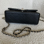 CHANEL Handbag 22P Black Lambskin Quilted Mini Top Handle LGHW - Redeluxe