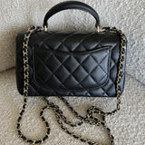 CHANEL Handbag 22P Black Lambskin Quilted Mini Top Handle LGHW - Redeluxe
