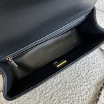 CHANEL Handbag 22P Black Lambskin Quilted Mini Top Handle LGHW - Redeluxe