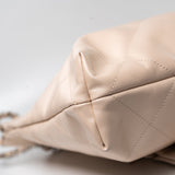 CHANEL Handbag 22P Ecru (nude) Small Calfskin Quilted 22 Bag - Redeluxe