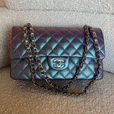 CHANEL Handbag 22P Iridescent Purple Caviar Quilted Medium Double Flap - Redeluxe
