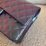 CHANEL Handbag 22P Iridescent Purple Caviar Quilted Medium Double Flap - Redeluxe