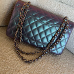 CHANEL Handbag 22P Iridescent Purple Caviar Quilted Medium Double Flap - Redeluxe