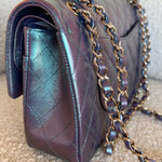 CHANEL Handbag 22P Iridescent Purple Caviar Quilted Medium Double Flap - Redeluxe